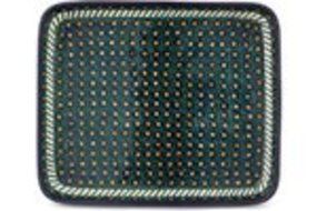 Polish Pottery Rectangular Baker 12-inch Emerald Peacock N2