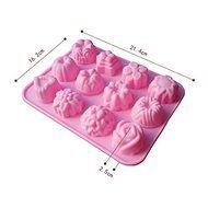 12-Hole Flowers Silicone Cake Bakeware / Pudding Jelly Mold