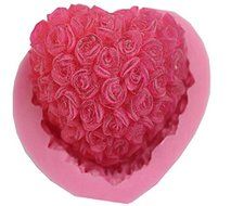 Autek Rose Heart Fondant Soap Sugar Craft Cake Decorating Silicone Mold #128 N4