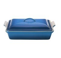 Le Creuset Heritage Stoneware 12-by-9-Inch Covered Rectangular Dish, Cerise (Cherry Red) N2