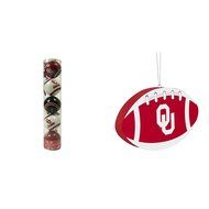 NCAA Oklahoma Sooners Plastic Christmas Ball Ornament 5 Pack Foam Bundle 2 Pack By Forever Collectibles