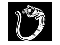 Winglife Hot Fashion Retro Vintage Cat Ring Sterling Silver Suitable for All Sizes N2
