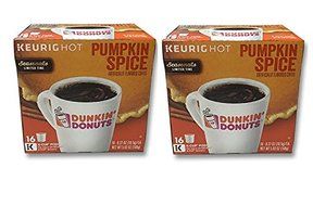 32 Count - Dunkin Donuts Pumpkin Flavored Coffee K-Cups For Keurig K Cup Brewers and 2.0 Brewers