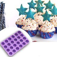 24 Cavity Silicone Muffin Cupcake Chocolate Cookie Baking Mold Mould Pan Tray shopping N3