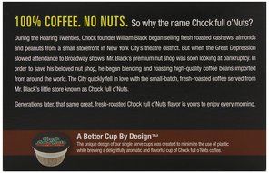 Chock full o'Nuts Coffee 100% Colombian Medium Roast, 12 Single Serve Cups, 3.8 Ounce N5