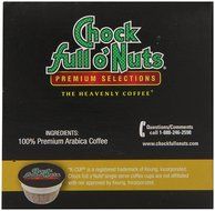 Chock full o'Nuts Coffee 100% Colombian Medium Roast, 12 Single Serve Cups, 3.8 Ounce N9