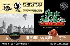 Chock full o'Nuts Coffee 100% Colombian Medium Roast, 12 Single Serve Cups, 3.8 Ounce N12