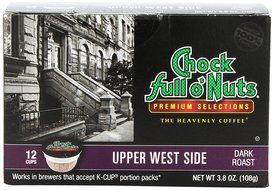 Chock full o'Nuts Coffee 100% Colombian Medium Roast, 12 Single Serve Cups, 3.8 Ounce N15