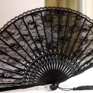 7 Weapons Hollow out black hand lace fan in summer#3