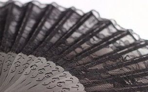 7 Weapons Hollow out black hand lace fan in summer#3 N5