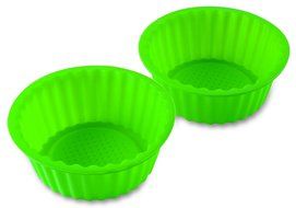 2 Pack 6" Red Color Silicone Baking Pan, Ideal For Cake, Muffin, Cupcake, Brownie And Cornbread Mold Pan. Non-Stick... N2