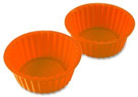 2 Pack 6" Red Color Silicone Baking Pan, Ideal For Cake, Muffin, Cupcake, Brownie And Cornbread Mold Pan. Non-Stick... N3