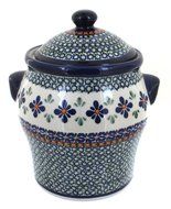 Polish Pottery Mosaic Flower Large Canister