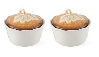 Set of 2 Ceramic Covered Bakers - Pumpkin Pie