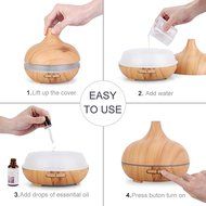JUNCHI Ultrasonic Essential Oil Diffuser - Humidifier with LED Lights, Compact Size, Silent Operation and Easy-Travel... N9