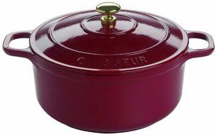 Le Chasseur 186403 Enameled Cast Iron Round Casserole Pot with Lid, Red