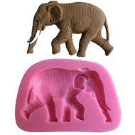 Lariy Cute Elephant Shape 3D Silicone Cake Fondant Mold, Cake Decoration Tools pink