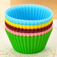 12pcs/lot Round shape Silicone Muffin Cases Cake Cupcake Liner Baking Mold