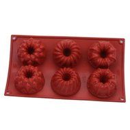 New Silicone Mold Baking Mould 6-Cavity Vermeil Mini Fancy Bundt Savarin Cake Pan N2