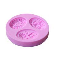 Click Down 1 x Silicone Mould Cutter DIY Fondant Cake Sugar Craft Decorating Tool 3 Rose Flower Design