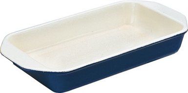 World Cuisine large blue 3 quart enamel cast-iron rectangular dish