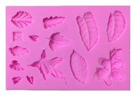 BleuMoo Leaves Shaped Silicone Fondant Mould Cake Decor Baking Icing Sugarcraft Mold