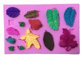 BleuMoo Leaves Shaped Silicone Fondant Mould Cake Decor Baking Icing Sugarcraft Mold N3