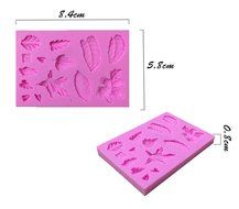 BleuMoo Leaves Shaped Silicone Fondant Mould Cake Decor Baking Icing Sugarcraft Mold N6