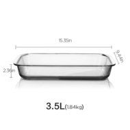 Glass Bakeware, Glencreag 1 Liter Clear Oblong Tempered Glass Baking Dish with Easy Grip Handles, Heat-resistant... N2