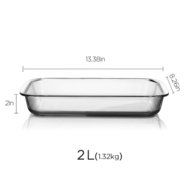Glass Bakeware, Glencreag 1 Liter Clear Oblong Tempered Glass Baking Dish with Easy Grip Handles, Heat-resistant... N3