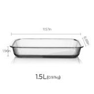 Glass Bakeware, Glencreag 1 Liter Clear Oblong Tempered Glass Baking Dish with Easy Grip Handles, Heat-resistant... N4