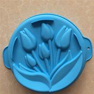 Longzang Large Tulip Silicone Mold for Cake Baking Pizza plate moon cake pan