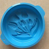 Longzang Large Tulip Silicone Mold for Cake Baking Pizza plate moon cake pan N2