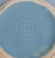 Vintage Cronin Pottery - Bake Oven USA - Large Blue Tulip Soup Dish with Lid N2