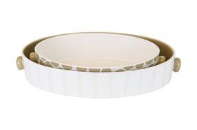 Pebble Plank Oval Casseroles Set of 2