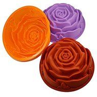 Tinksky Rose Flower Birthday Cake Bread Chocolate Jelly pudding Muffin Cups Silicone Baking Mould Craft Mold (... N4