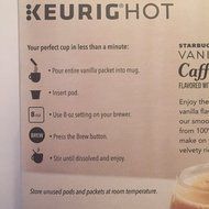 Starbucks - K Cups 6 ct - Vanilla Caffe' Latte - ( Pack of 2 ) N4