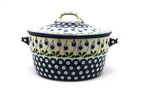 Polish Pottery Baker - Round Covered Casserole - Bleeding Heart