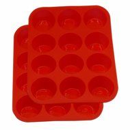 2 Pack - Muffin Pan,12 Cups Silicone Cupcake Baking Tray by Suntake
