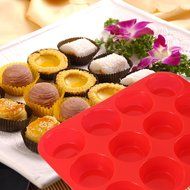 2 Pack - Muffin Pan,12 Cups Silicone Cupcake Baking Tray by Suntake N6
