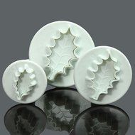 Cake &amp; Cookie Cutters 3X Christmas Holly Leaf Cake Cookie Cutter Sugarcraft Decorating Mold N4