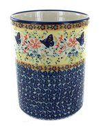 Polish Pottery Blue Butterfly Utensil Jar