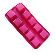 10 Square Porous Chocolate Ice Lattice Silicone Cake Mold Pan DIY 8.5"x4"x0.78" Color At Random