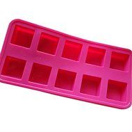 10 Square Porous Chocolate Ice Lattice Silicone Cake Mold Pan DIY 8.5"x4"x0.78" Color At Random N2