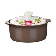 Qingsm High Temperature Resistance Ceramics Health Cute Mini Casserole 1.6L (coffee)