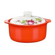 Qingsm High Temperature Resistance Ceramics Health Cute Mini Casserole 1.6L (coffee) N2