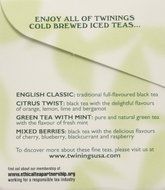Twinings Cold Brewed Iced Tea Mixed Berries -- 20 Tea Bags N4
