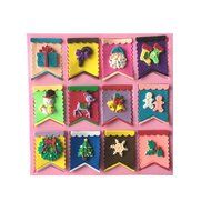 JLHua 12 Christmas Flag Design cake mold 3D Candy Pastry Mould Chocolate Mold Baking Tool DIY