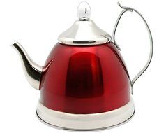 Creative Home Nobili Tea Stainless Steel Tea Kettle, Cranberry 1.0 qt
