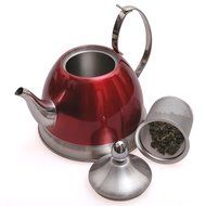 Creative Home Nobili Tea Stainless Steel Tea Kettle, Cranberry 1.0 qt N2